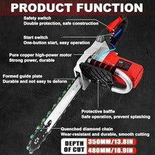 Electric Concrete Saw 13.8in/18.9in, Wet Cutting Chainsaw with Water Pump for Dust Free Slotting in Brick, Granite, Marble, and Concrete Grooves, 35cm Precision Cutter