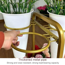 2 Layer Rolling Plant Stand Cart With 6 Plastic Buckets, Metal Shelf Cut