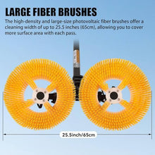 Commercial Solar Panel Cleaner Kit - 70cm Dual Brush Heads | 320RPM Dual Motor | Telescopic Pole (3.5/5.5/7.5m) | Auto Water Feed | Dual Power Supply | for Rooftop/Solar Farm/Power Plant,18ft(5.5m)