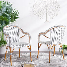 SAFAVIEH Outdoor California Patio Dining Chair Set of 2, 18" PAT7531D-SET2