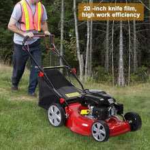 141cc Gas Engine Lawn Mower,2850RPM Gas Lawn Mower,Self Propelled Lawn Mowers, with 50L Grass Tank and Big Wheels for Small Yards Courtyard Lawns Garden Red