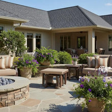 Outdoor Escape Brown Gliding Ottoman with Tudor Base, Heavy-Duty HDPE Footrest, Stainless Steel Hardware, All-Weather