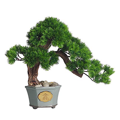 Podocarpus Bonsai Plant Fake Plant Decoration Used for Home Living Room Entrance Office Hotel Decoration House Plant (Color : Green)