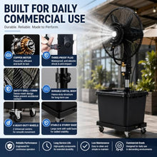 Outdoor Misting Fan 11 Gallon, Adjustable Height Cooling Fan With 3 Speeds