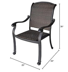 PatioLand Santa Clara Outdoor Patio Dining Chair Set of 4 Dark Bronze
