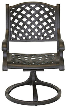BOTARO Nassau Outdoor Patio 4 Swivel Rocker Dining Chairs Dark Bronze