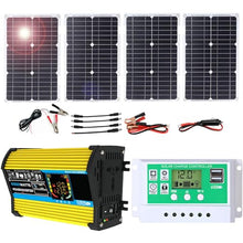 DZWHPOVUM 100W Monocrystalline Solar Panel Kit with Lightweight Inverter for RV, Camping, and Boat - Complete Solar Power System(Unique Colour,100W)