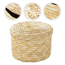FENOKD Picnic Baskets Storage Basket, Food Contact Materials, Picnic Box, Hand Woven Snack Cover ，16x16cm-Beige