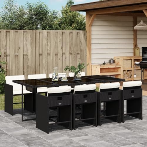 AMBERARD Patio Dining Set Set of 8 Black Furniture Set