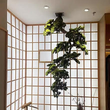 YXIANG56Q Fake Plants Simulated Inverted Artificial Pine Green Plant Landscape Indoor Courtyard Window Pine Tree Top of Wall Decoration Bonsai Tree(180x150cm)