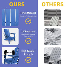 Kingdura Foldable Adirondack Chairs Set of 4, Portable HDPE All Weather Resistant Outdoor Patio Chair, Wooden Textured with Cup Holder, 380LBS Capacity for Poolside, Backyard, Fire Pit (Navy Blue)