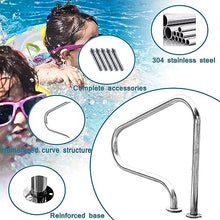 Pool Hand Rail, Perfect Handle Swimming Pool Grab Ladder, Deck-Mounted Railings, 3-Bend Swimming Pool Safety Handrails for Inground Pool Entry,Silver