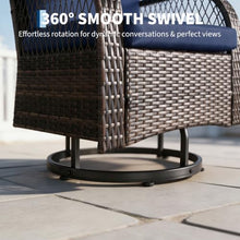 Hosslly Wicker Patio Furniture Set with Swivel Glider Chairs, Side Table