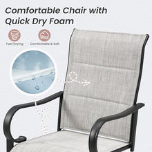 HOMREST Outdoor Swivel Bar Stools Set of 8, High Patio Swivel Bar Chairs with Padded Back & Seat, All-Weather Textilene Tall Patio Chair with Curved Armrest & Metal Footrest for Outside,Light Grey