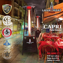 Lava CAPRI A-LINE 42000 BTU Portable Pyramid Patio Heater - 4.75" Glass Tube - 304 Stainless Steel - Triple Protection System (Propane, Stainless Steel)