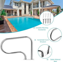 Pool Handrail 304 Stainless Steel Handrail Railing, Pool Hand Rail W/Quick Mount Base, Safety Handle for Indoor and Outdoor Inground Swimming Pools (1Pcs)