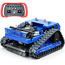 Remote Control Lawn Mower, 21.65 Inch Cutting Width, Adjustable Height,Oil-Electric Hybrid Crawler Track Mower, 45° Slope Climbing, High Power Strong Mower, All-Terrain for Steep Slopes Large Lawns