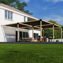 DIY Attached Pergola Kit with Canopies - 6x6 Lumber - 8' x 10' Canopy Size - Build Up to 24' x 24'