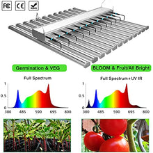 Samsung LM301B Diodes 12 Bar LED Grow Light Bar Full Spectrum UV IR TP-1200 Dimmable Timer Growing Lamp 1096W with Remote Control 7x7ft Coverage Replace HPS/MH2000W for Indoor Plants