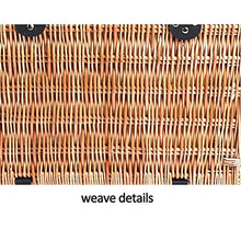 Storage Basket,Picnic Set Handmade Wicker for 4 Person with 23 Piece Service Gift Willow Hamper Cutlery for Camping,Outdoor,Valentine Day,Chirtmas,Thanks Giving,Birthday