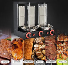 TREEYX Commercial Turkish Shawarma Grill Machine Gas Vertical Rotisserie Barbecue Oven Rotation, Temperatures Control - for Restaurant Home