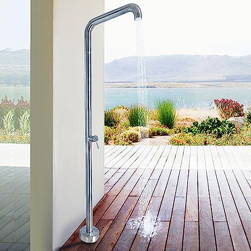 UMJIGF Outdoor Shower Station, Portable Free-Standing Shower Fixture with Big Nozzle - Ideal for Camping, Poolside, and Beach House Use,Small Nozzle