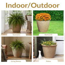 Sunnydaze Anjelica 24'' Large Plastic Planter Pot for Plants, Beige, 4pk
