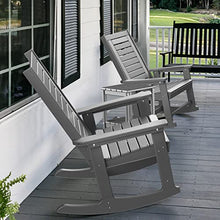 GREENVINES Outdoor Rocking Chairs Set of 4 Oversized High Back Grey
