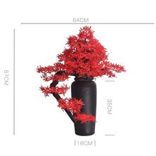 QWERAXZG Vase Podocarpa Pine Living Room Office Green Plant Bonsai Home Decoration Ornaments Porch