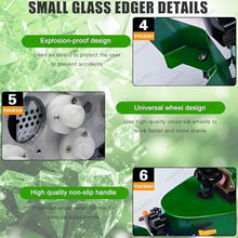 Glass Grinder Grinding Edging Machine, Portable Small Glass Edger, Electric Glass Edging Machine, Straight Round Bevelled Glass Edging Grinder,Glass Acryl Marble Ceramic Polishing Machine Green