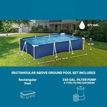9.8' x 6.6' x 26" Metal Frame Above Ground Pool with Filter Pump