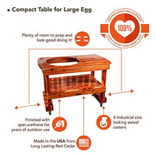 JJGeorge Big Green Egg Compact Table for Large Green Egg with Grill Cover Included