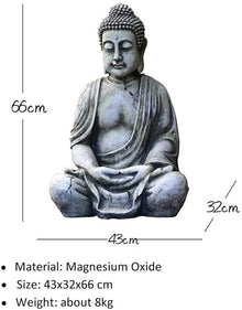 ZEELYDE Buddha Statue,Buddha Statue, Large Vintage Indoor Outdoor Buddha Statue, Zen Buddhism Figurine Sculpture, Home Office Outdoor Garden Decoration Ornament Crafts