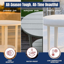 Phat Tommy Round Bar Height Patio Table - Outdoor Bar Table - Balcony Height Patio Furniture for Your Deck - Poly Outdoor Furniture, White