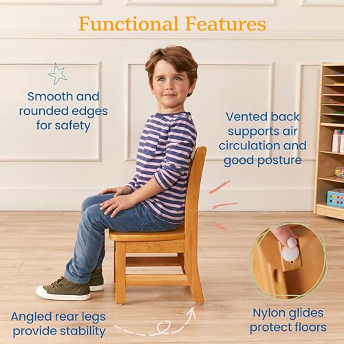 ECR4Kids Rectangular Hardwood Table & Chairs Set Honey