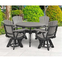 American Furniture Classics Model DR130LGB-K Five Piece Round Dining Height Dining Set in Light Grey with a Black Base, Made in The USA