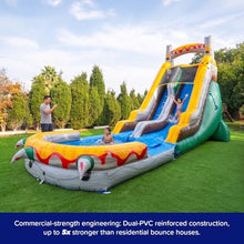 HeroKiddo 18ft T-Rex Commercial Inflatable Water Slide with Blower