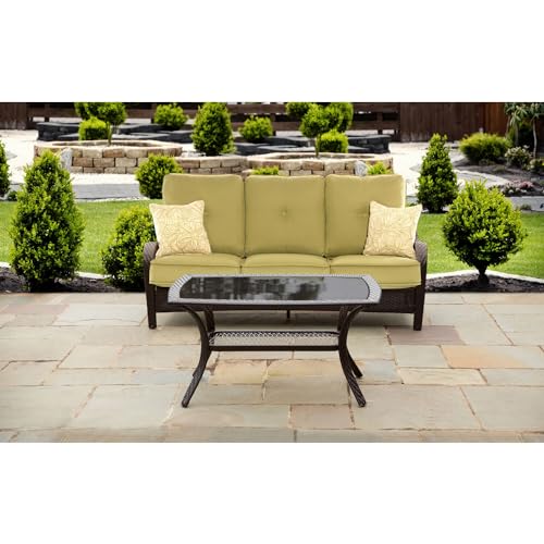 Hanover Green Replacement Orleans Sofa Set with Weather-Resistant Cushions and Accent Pillows