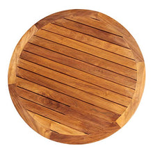 MISC Round Outdoor Teak Wood Patio Coffee Table 31 Inch Brown Classic Hand Waxed Water Resistant Weather