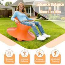 Renvan Gyro Spun Chair for Adult, 36inch Rotating Spun Chair with Anti-Slip Texture, Outdoor Spinning Top Chairs for Mall/Playroom/Backyard (Orange, Large)