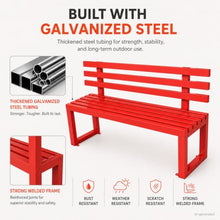 ZGLGKL Outdoor Metal Bench with Back, Weatherproof, Heavy Duty Galvanized Steel Garden Bench for Garden, Patio, Outside, Park (Black,78.7" L)