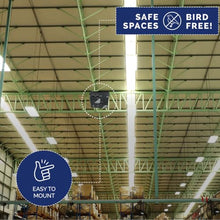 Bird-X Super Quadblaster QB-4+S, Ultrasonic Bird Preventer with Optional Strobe Light and 4 Built-in Speakers, Ideal for Indoors and Semi-Enclosed Areas, Covers 6,500 sq. ft.
