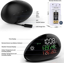JDXQBLD Weather Station Digital Temperature Monitor Indoor Outdoor Wireless Station Monitoring Temperature,Alarm Clock Calendar,Humidity,Forecast - Black Cobblestone Sh