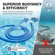 Quvex 1.5 Inch x 66ft Heavy Duty Pool Vacuum Hose with Swivel Cuff, Kink-Free Pool Cleaner Hose, Crush-Proof Design for Large Residential Pools, Fits Manual & Suction Cleaners