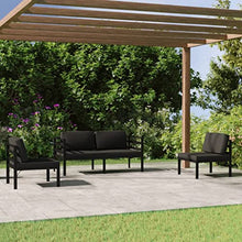 HEFZGDB 4 Piece Patio Lounge Set with Cushions Aluminum Anthracite Outdoor Patio Furniture Set Patio Furniture Set Patio Table and Chairs Set Suitable for Garden, Living Room, Poolside.