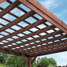 Backyard Discovery Brockton 14' x 10' Modern Cedar Wood Pergola Kit Dark Walnut