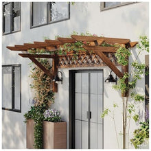 Patio Awnings for Door Window, Wooden Pergola Wall Mounted Grape Arbors, Garden Trellis for Outdoor Climbing Plants, Yard Wall Sculpture(6.56ft Length x 4.26ft Wide)
