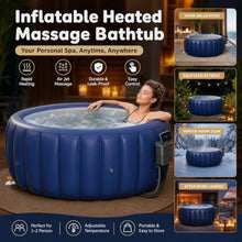 Inflatable Hot Tub, Round Blow up Portable Hot tub, Smooth Easy-Wipe Interior, Convenient Side Drain Spout, Blow Up Hot Tub for Backyard