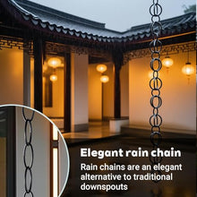 OGMOYT Matte Black Aluminum Rain Chain, 8.5 Ft Decorative Gutter Downspout with Durable Powder Coated Rings, Rust Resistant Water Drainage System for Outdoor Patio Garden Aesthetics and Easy Assembly