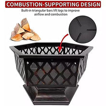 Garden Fire Pit Grill Bowl Grill Barbecue Rack Outdoor Fire Pits 24Inch,Hex Shaped Fire Bowl with Spark Screen Cover for Backyard Garden Patio Bonfire Heating and BBQ